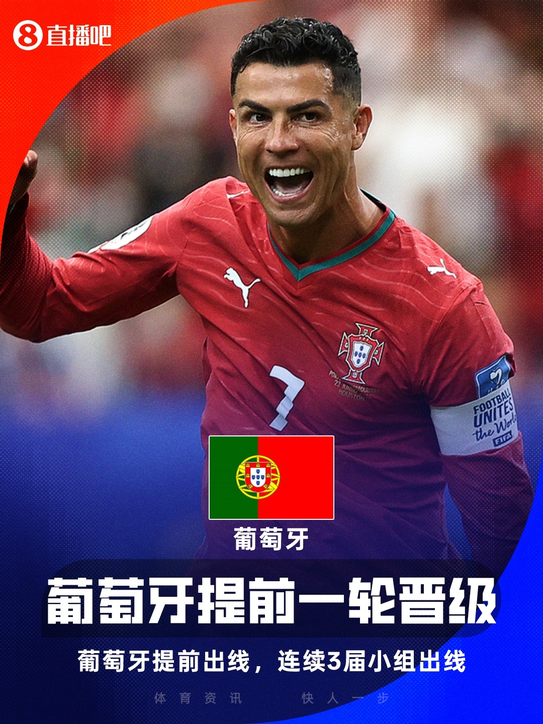 连续3届小组出线！葡萄牙提前锁定32强 末轮与哥伦比亚争小组第一