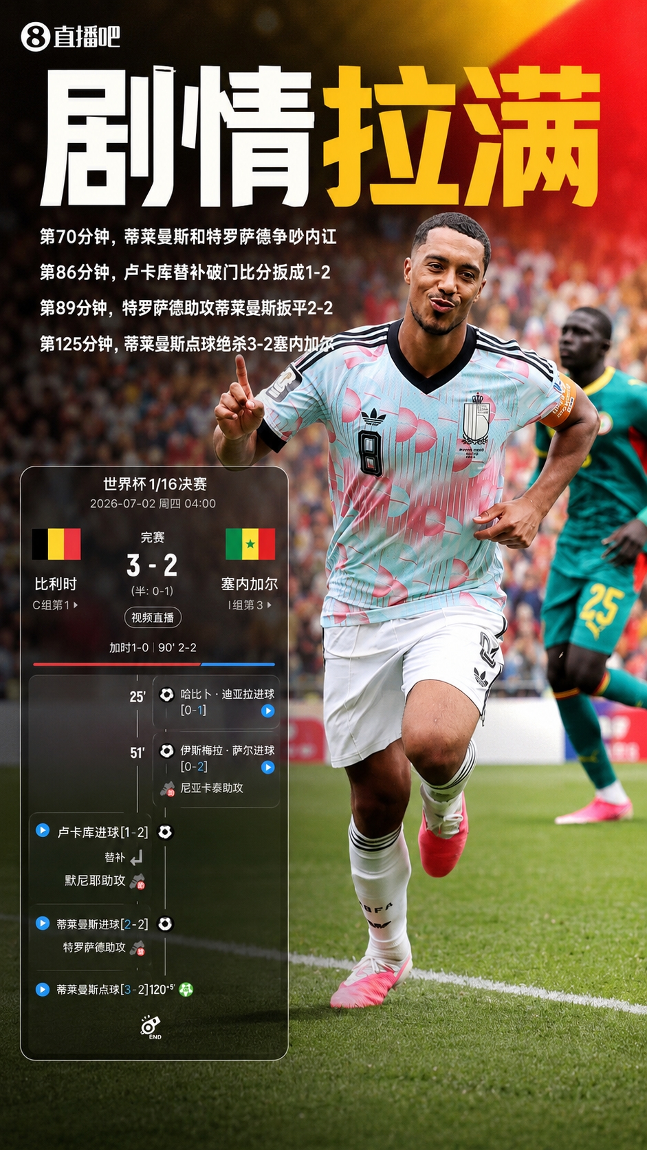 片名起什么好？蒂莱曼斯自导自演 内讧+158秒2球绝平+125分钟点杀