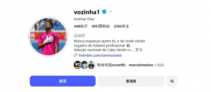 5万→1851万！沃齐尼亚粉丝数超1851万，成为全球粉丝最多的门将