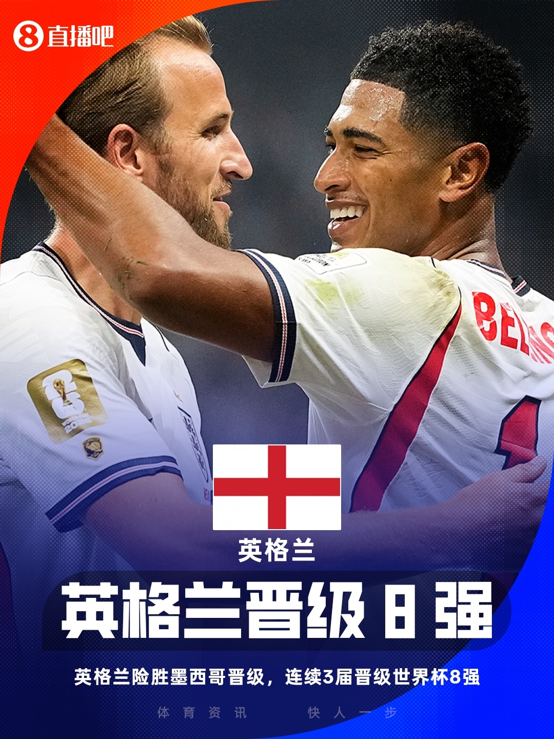 涉险过关！10人英格兰淘汰墨西哥，连续3届晋级世界杯8强