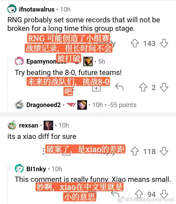 Reddit热议RNG八连胜:今天实际是UOL和PGG的BO5