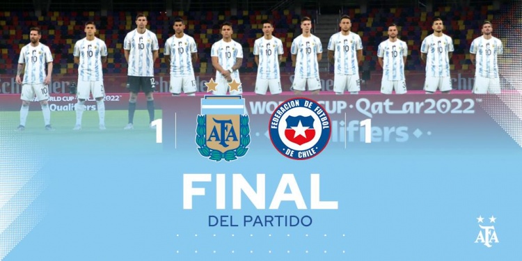 世预赛-梅西点射+中柱桑切斯破门 阿根廷1-1战平智利