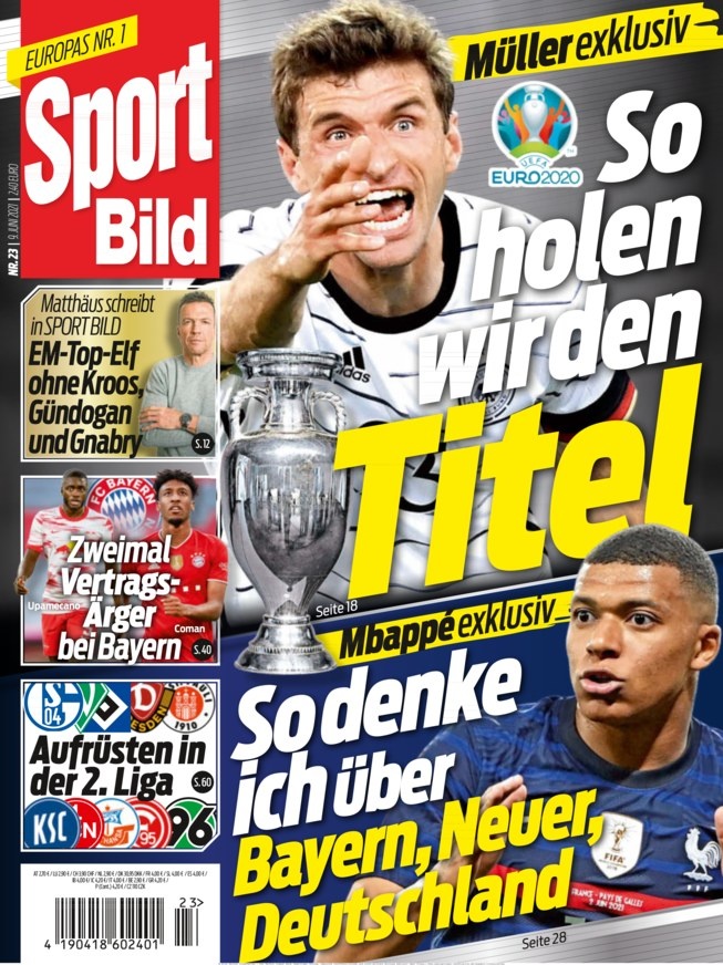 德甲今日头版：拜仁也有意佩里西奇 穆勒相信德国队能夺冠