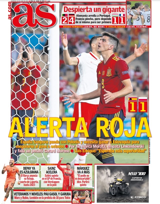 西甲今日头版：西班牙再平亮起红色警报 巴萨与德佩签约2年