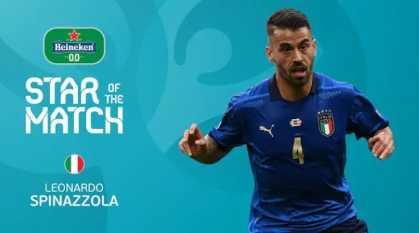 左后卫传承!官方:斯皮纳佐拉当选全场最佳