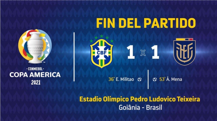 美洲杯-米利唐斩国家队生涯首球梅纳扳平 巴西1-1厄瓜多尔
