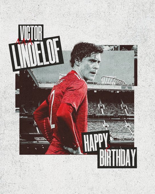 林德洛夫迎来27岁生日，曼联向‘冰人’送上祝福