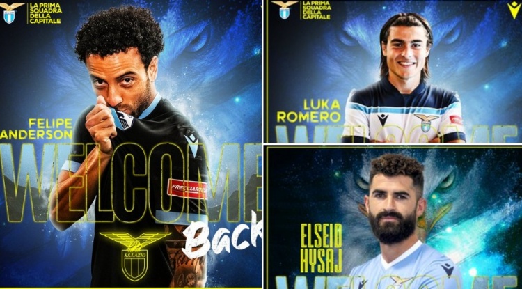 拉齐奥连宣3笔签约:费利佩-安德森、海萨伊与卢卡-罗梅罗加盟