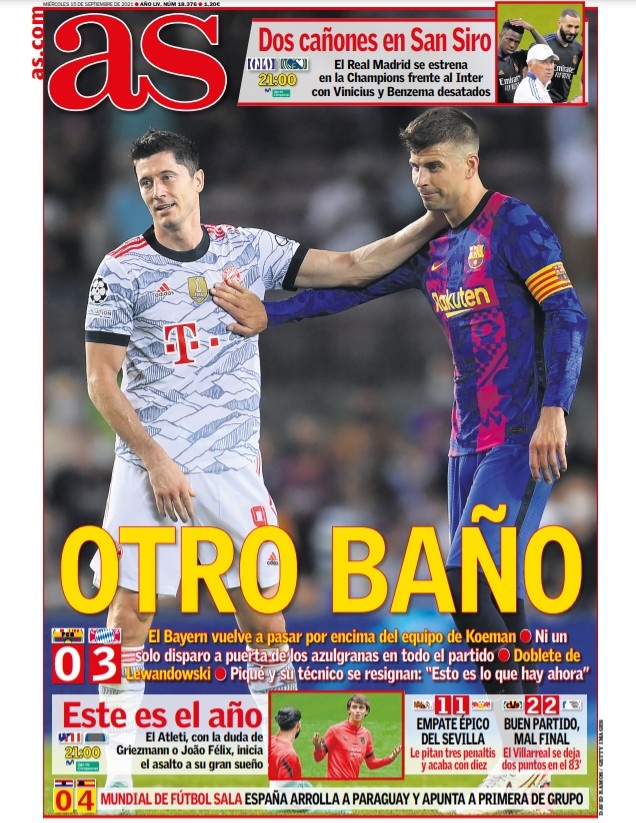 西甲今日头版:可怜的巴萨要面对现实 马德里双雄粉墨登场