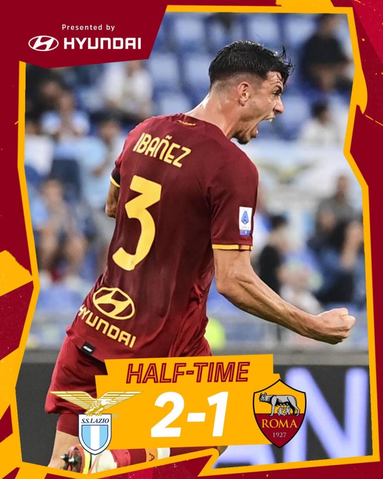半场-佩德罗破门伊巴涅斯扳回一球 罗马1-2落后拉齐奥