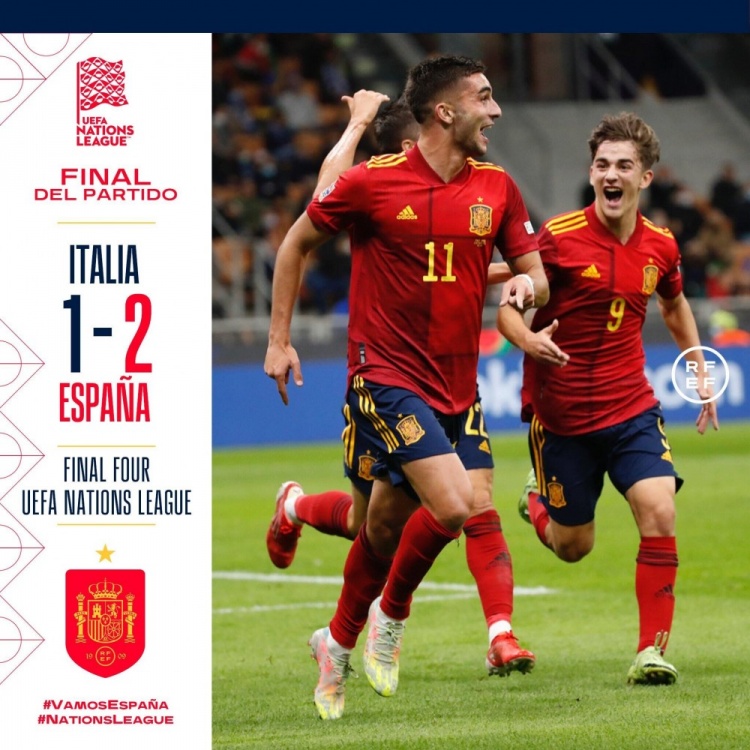 欧国联-费兰-托雷斯双响博努奇染红 西班牙2-1意大利进决赛