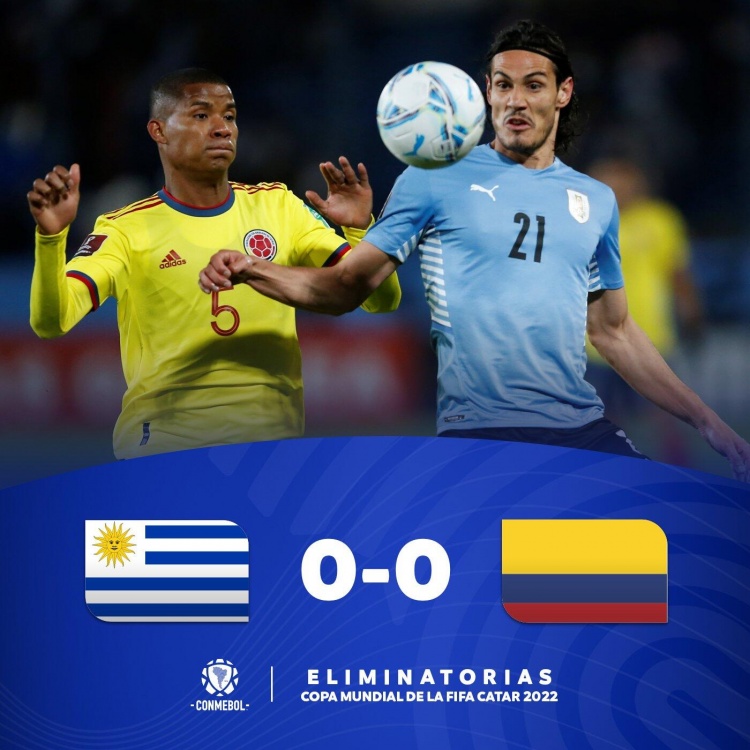 世预赛-苏亚雷斯破门被判越位在先 乌拉圭0-0哥伦比亚