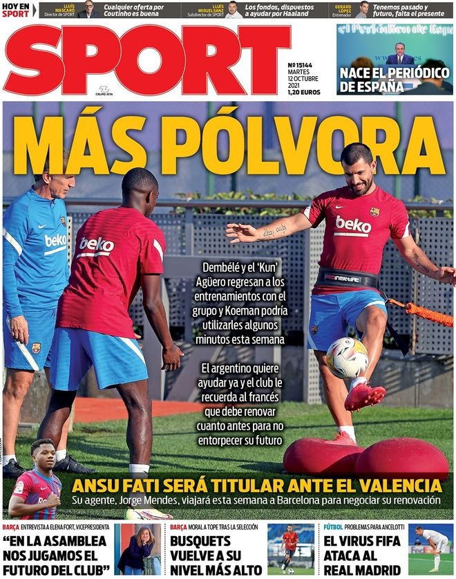 西甲今日头版:皇马的目标琼阿梅尼 凯西在巴萨雷达范围内