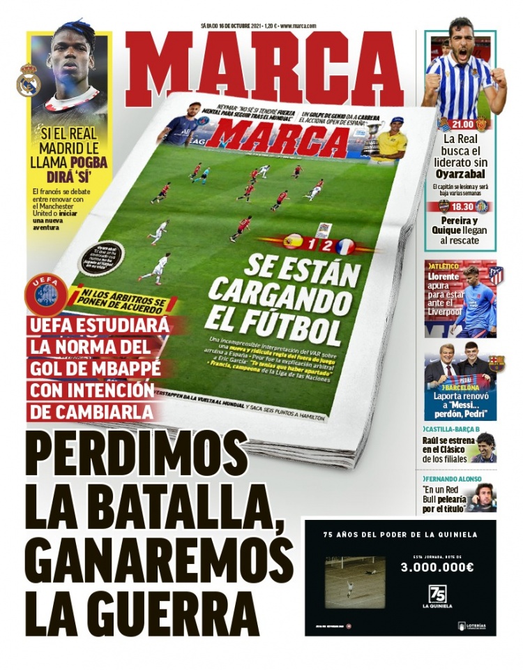 西甲今日头版:拉波尔塔要让巴萨重生 莱万多夫斯基更喜欢皇马