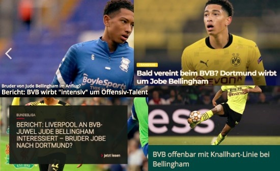 德甲今日头版:多特有意贝林厄姆的弟弟 科曼不想和拜仁续约