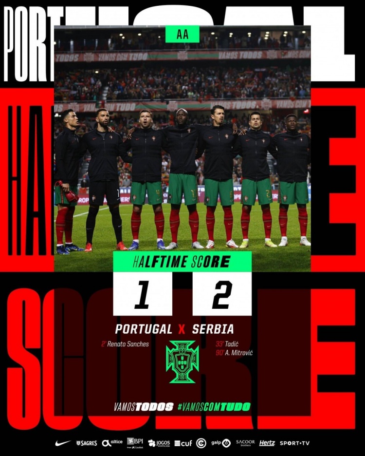 世预赛-米特洛维奇绝杀 塞尔维亚2-1客场逆转葡萄牙进军世界杯