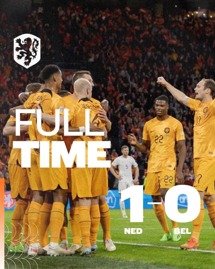 【BTC365币投】欧国联-范迪克制胜阿扎尔伤退 荷兰1-0胜比利时头名晋级决赛圈