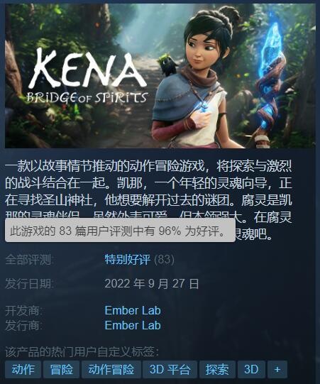 《柯娜：精神之桥》今日登陆Steam 好评率高达96%