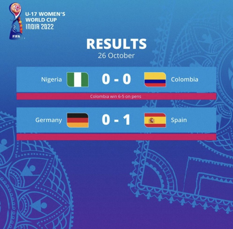U17女足世界杯半决赛：哥伦比亚、西班牙会师决赛