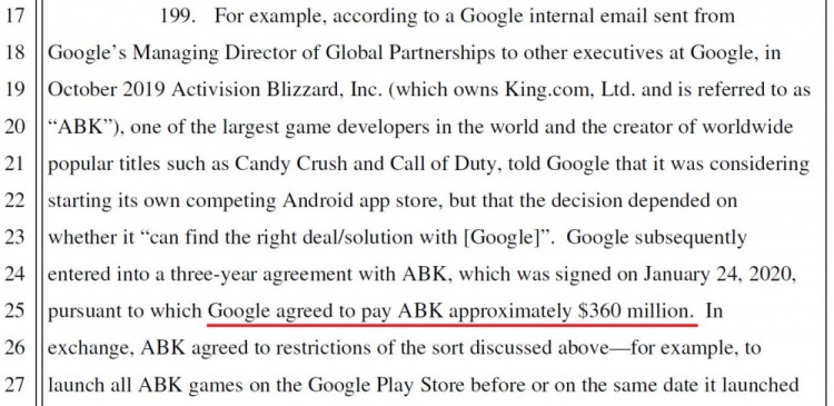 Epic诉讼谷歌收买动视暴雪 以阻止其他应用商店竞争