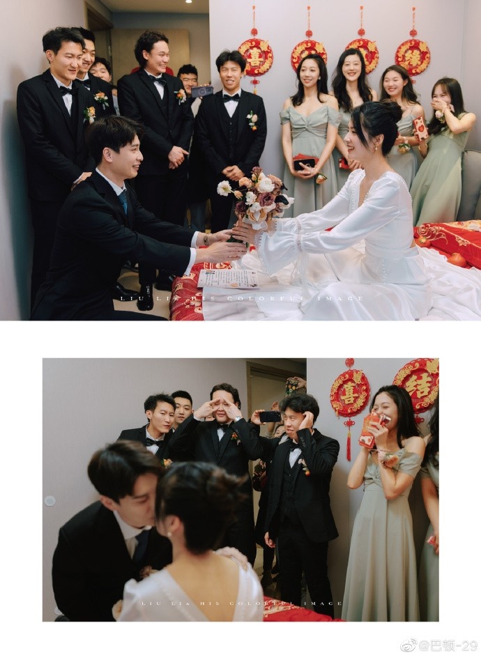 恭喜！津门虎球员巴顿上周末完婚，晒婚礼现场图致谢