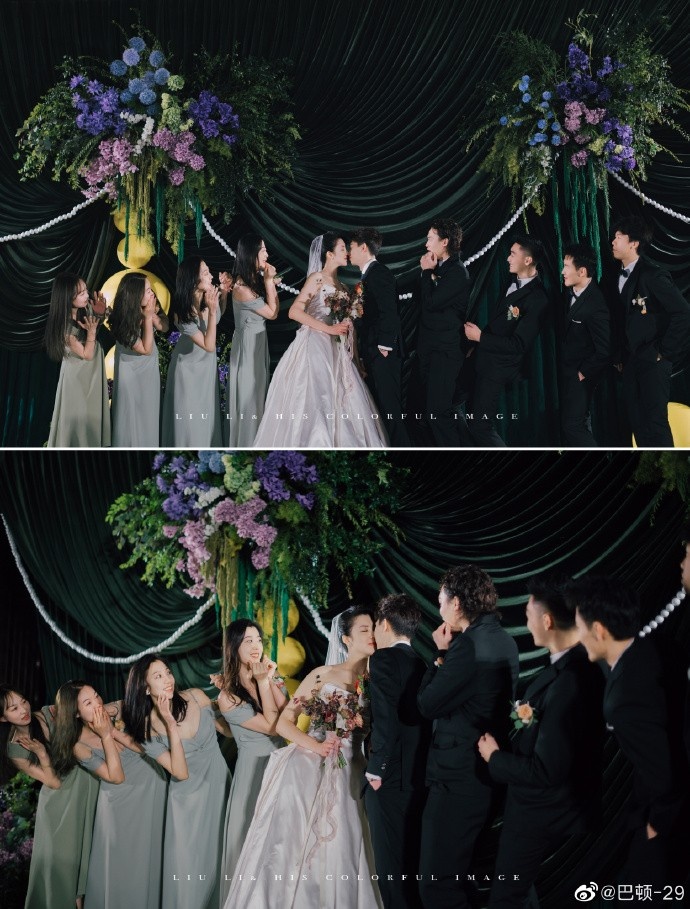 恭喜！津门虎球员巴顿上周末完婚，晒婚礼现场图致谢