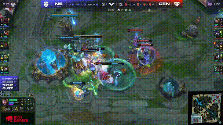 ?FIESTA阿卡丽惨被军训Vital泽丽满击杀独木难支 GEN轻松获胜