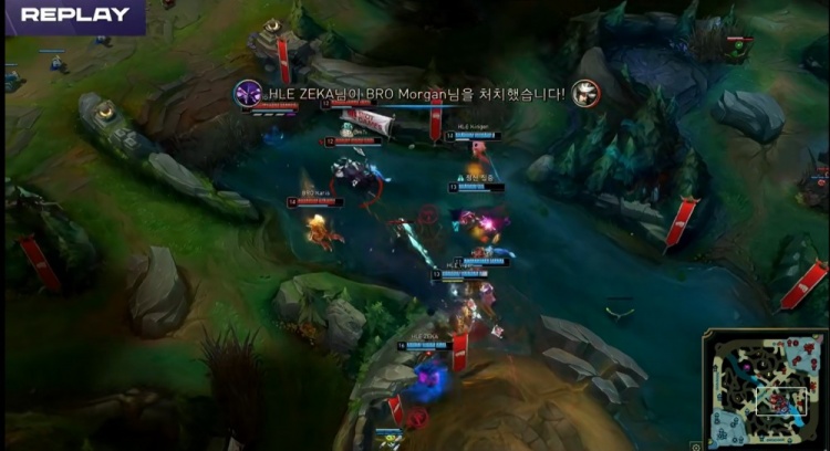 ?泽丽璐璐对线手法猛压Zeka卡萨丁神兵天降出山 HLE拿下首局