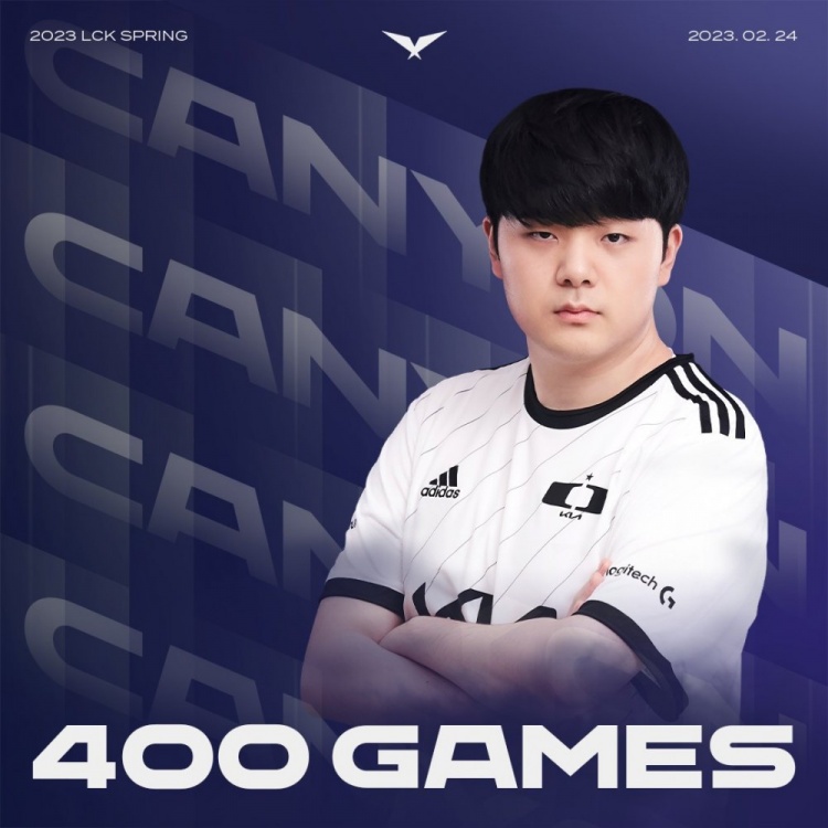 里程碑:Canyon选手LCK联赛总场数来到第400场