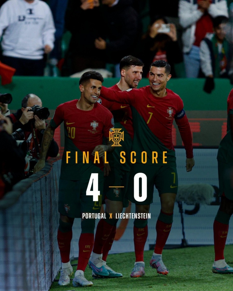 欧预赛-C罗里程碑战点射+任意球完成双响 葡萄牙4-0列支敦士登