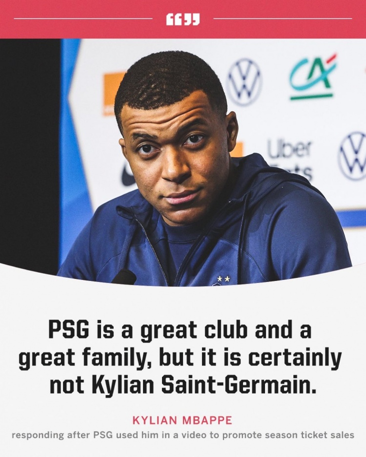 姆巴佩为了肖像权手撕大巴黎,这是蓄谋已久的职场整顿?