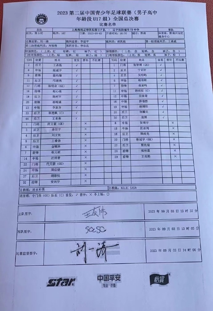 【万博足球】U17中青赛上海海港点球击败辽宁沈阳城市，晋级下一阶段比赛