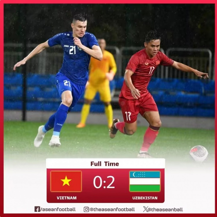 内部教学赛乌兹别克斯坦2-0击败越南，阮光海上半场伤退