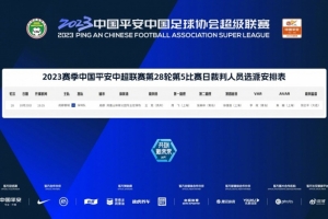 成都蓉城vs深圳队裁判安排：主裁判王竞 VAR李政