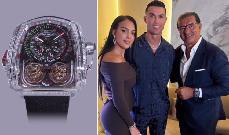 C罗获赠价值105万镑Jacob&Co手表，品牌创始人亲自为其佩戴
