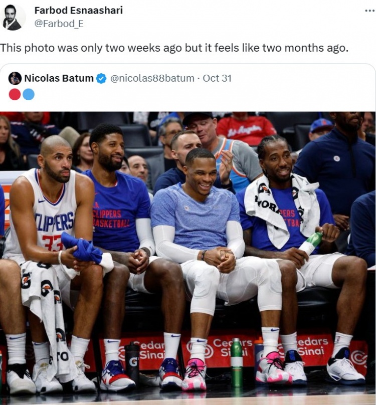 【万博NBA】船记转推:这张照片是两周以前拍的 但感觉就像是两个月以前拍的