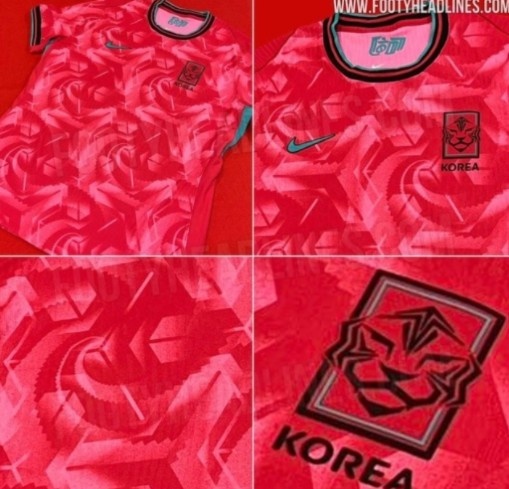 韩国队新款主场球衣谍照：抽象风图案，灵感来自太极