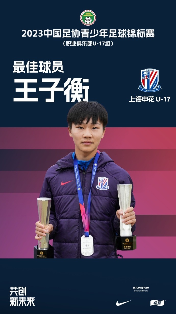 中青赛U17组各奖项：周海滨当选最佳教练，王子衡当选MVP