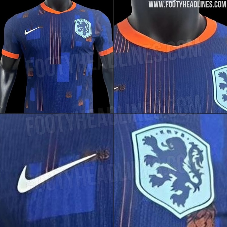 大乱炖？荷兰欧洲杯客场球衣谍照：配色花里胡哨，两个Logo三种色