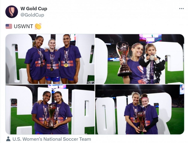 美国女足1-0巴西女足，斩获首届美洲女子金杯赛冠军