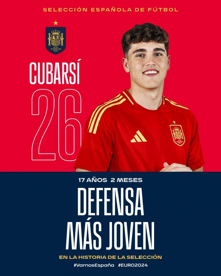 17岁2个月！库巴西成为西班牙队首秀最年轻后卫