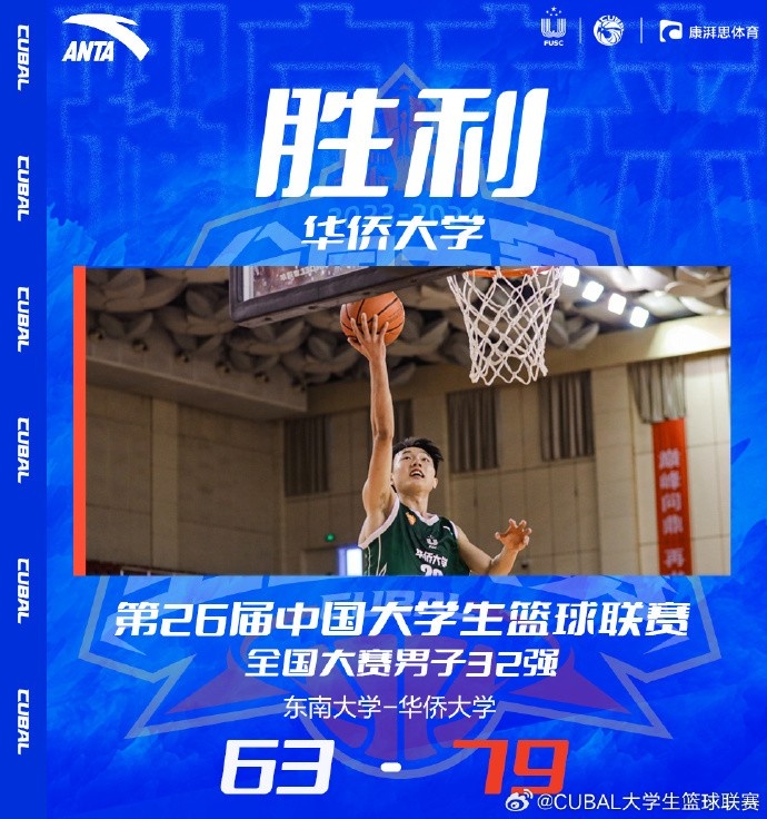 🏀CUBAL-刘江潮24分 赵刘其政25+5 华侨大学力克东南大学