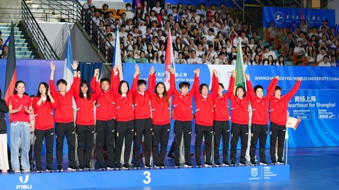 中国女队3比1战胜新西兰队，夺得大学生五人制女子组季军