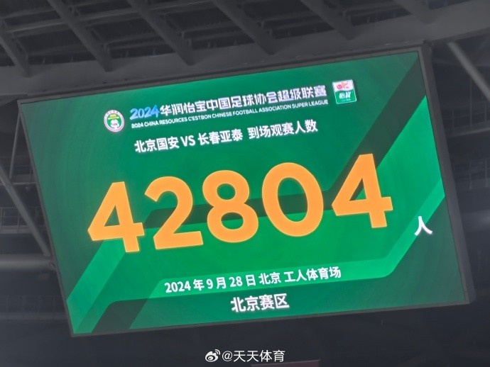 人气不俗！42804人现场见证国安主场8-1大胜亚泰