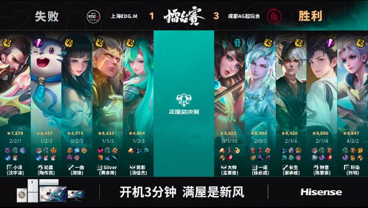 🎮轩染亚连乌云压顶拿下EDG！AG 3-1 EDG