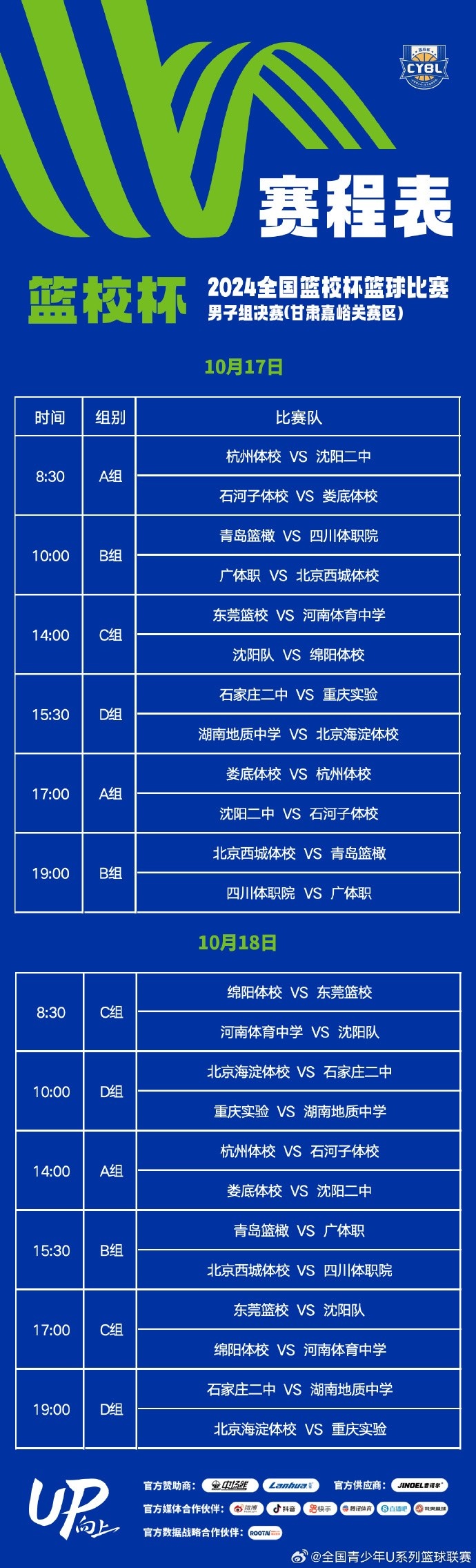 篮校杯男子组决赛球员名单及小组赛赛程公布 10月16-22日进行