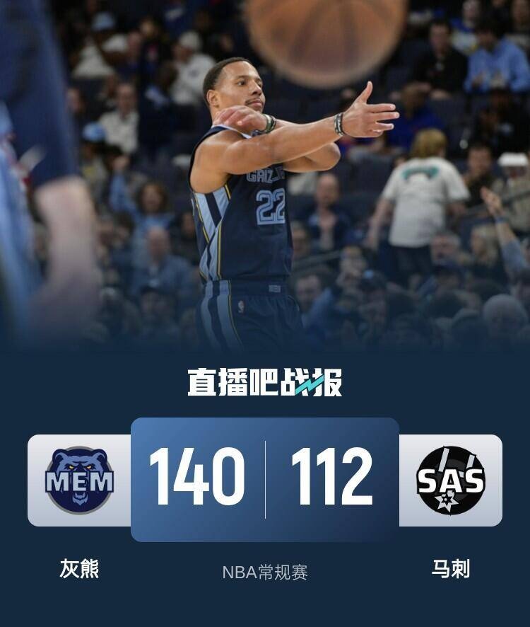 🏀阿尔达马29+8 莫兰特缺战 文班亚马19+12+6帽 灰熊再胜马刺