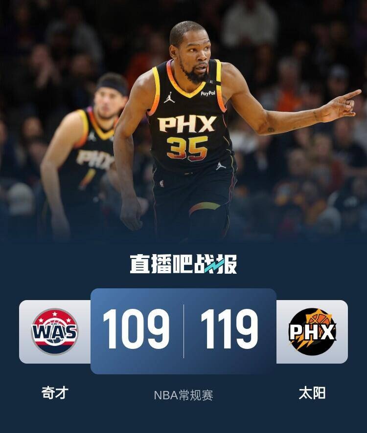 🏀杜兰特29分 理查兹20+19 库兹马30+11 太阳送奇才13连败