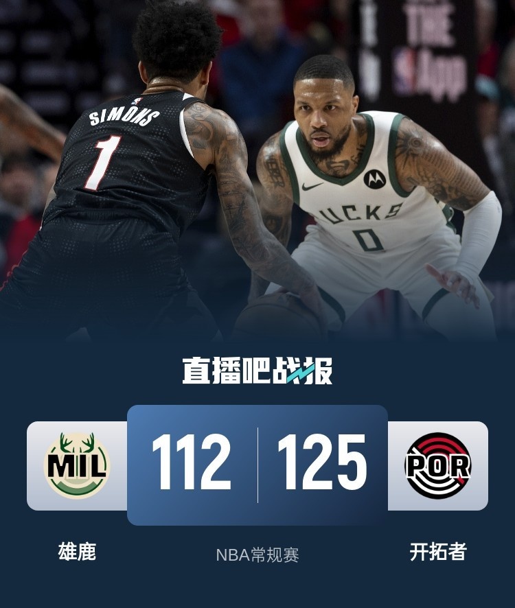 🏀艾顿21+14 字母哥39+12+5 开拓者抢爆篮板双杀雄鹿