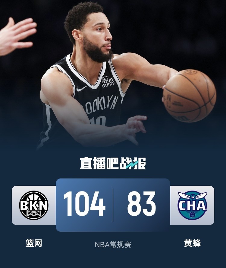 🏀约翰逊18+5 本西复出10+6 布里奇斯23+13 篮网胜黄蜂止7连败